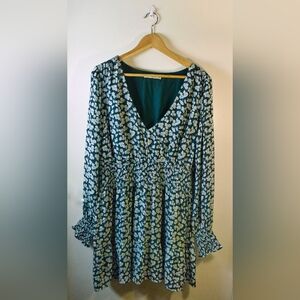 Abercrombie & Fitch Green Floral Dress, Sz Large